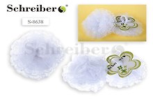 Резинка для волос Schreiber/Шрайбер Белый бант, на картонной подложке S 8639