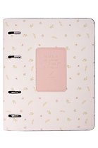 Тетрадь 120л кл. "April", белый, на кольцах, тиснение золотой фольгой, обл. кож.зам