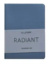 Ежедневник дат. 2025г А6 176л "Radiant" серо-синий, интегр.переплет, иск.кожа, термотиснение, покрытие Soft Touch, скругл.углы, тонир.блок, ляссе, инд.уп