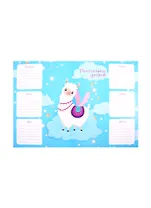 Расписание уроков А4 ЛАМА В ОБЛАКАХ мелов.картон, выб.Уф-лак