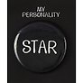 Значок круглый Star (черный) (металл) (38мм)
