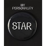 Значок круглый Star (черный) (металл) (38мм)