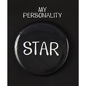 Значок круглый Star (черный) (металл) (38мм)