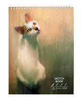 Скетчбук А4 40л "Портрет любимца" белый офсет, 140г/м2, тв.обложка, евроспираль