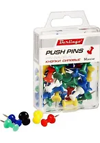 Кнопки гвоздики 50шт.цветные, пл/уп., подвес, Berlingo