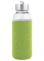 Бутылочка в чехле (зеленая) (стекло) (300мл)