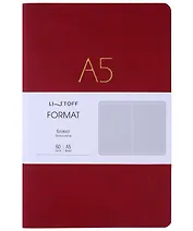Книга для записей А5 60л "Format. No 4" иск.кожа, интеграл.переплет, тиснение фольгой