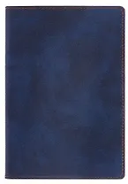 Ежедневник полудат. А5 192л "Тиволи делавэ" синий, кожзам, тв. переплет, обстрочка, офсет, закругл.углы, справ.мат-лы, 2 ляссе, инд.уп