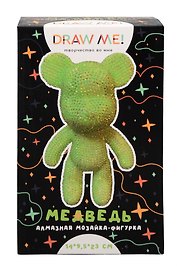Алмазная мозаика на фигурке Draw Me! "Зеленый мишка", (14*9,5*23 см)