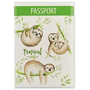 Обложка для паспорта Ленивцы (ПВХ бокс) (ОП2018-189)
