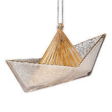 Новогоднее подвесное украшение ErichKrause Decor Кораблик золотой (пластик) (13см) (58882)