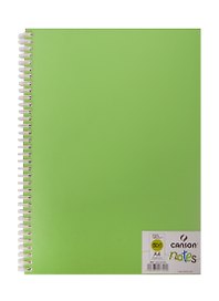 Блокнот для эскизов А4 50л "Notes" 120г/м2, зел.пласт.обл, спираль, Canson