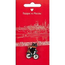 Значок Москва Котик на велосипеде (Подарок из Москвы) (металл) (12-08599-018)