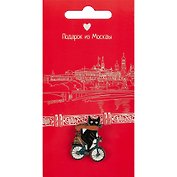 Значок Москва Котик на велосипеде (Подарок из Москвы) (металл) (12-08599-018)
