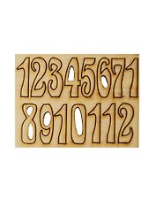 Комплект Арабские цифры-10 (131174) (20мм) (Заготовка для часов) (дерево)