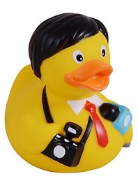 Игрушка для ванной, уточка резиновая FUNNY DUCKS "Уточка репортер" (1894)