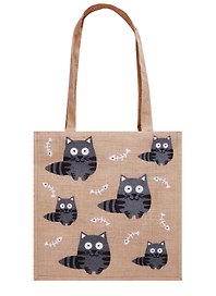 Сумка джутовая M Коты (32х34х18) (12-Eline-4-M)