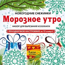 Снежинки из бумаги «Морозное утро» на скрепке (197х197 мм)