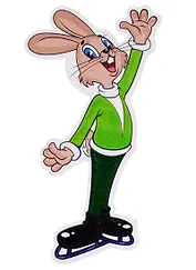 Мини-плакат "Заяц-фигурист"