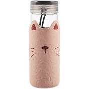 Бутылка в чехле пвх Котик с ушками (стекло) (360мл) (12-07599-BL-2001)