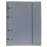 Тетрадь 120 листов, клетка, "Canvas" серая, на кольцах, на резинке