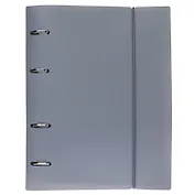 Тетрадь 120 листов, клетка, "Canvas" серая, на кольцах, на резинке