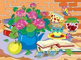 Холст с красками по номерам 30х40см ТМ Рыжий кот Яркий букет и книги (Арт. ХК-3780)