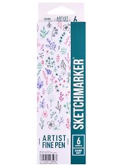 Ручки капиллярные 6цв Artist fine pen Dark colors, к/к, Sketchmarker