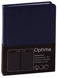Ежедневник недатированный «Optima» А6, синий, 136 листов, экокожа, Listoff