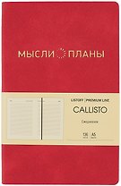 Ежедневник недат. А5 136л "Callisto" малиновый закат, иск.кожа, интегр.переплет, скругл.углы, тонир.блок, тисн.фольгой, офсет, ляссе