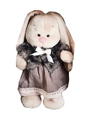 Мягкая игрушка Зайка Ми в тигровой шубке и сером платье (25см) (StS-032)