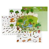 Наклейки-румбокс для создания миниатюрных сцен "Счастливая ферма", размер 264х211 мм. Металлический пинцет в наборе