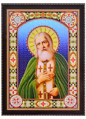 Алмазная мозаика на подрамнике Икона Серафима Саровского (BH07) (30х40см) (c част.зап.) (блест.)