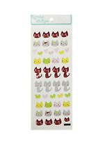 Наклейка пластик Кошечки микс (890416) (7,5х17,5см) (3+) (упаковка)