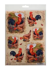 Декупажная карта Петухи (S-148) (упаковка)