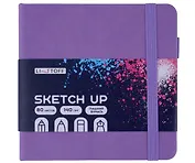 Скетчбук 140*140 80л "SKETCH UP. Фиалковый" белый офсет 100г/м2, тв.подложка