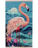 Алмазное панно на подвесе. Небесный фламинго. 30х50 см.