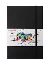 Скетчбук 140*210 32л "ART PREMIERE" черный, 200г/м2, бумага "бристоль", кожзам, резинка
