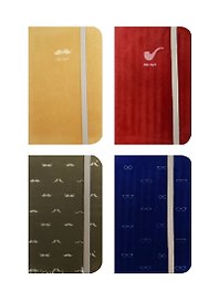 Блокнот с замшевой обложкой Усы, Очки, Трубка (8,8х16,1) (220стр.)