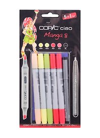 Набор маркеров Copic Ciao "Манга 8", 5 цветов + мультилинер 0.3 мм