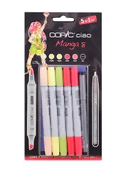 Набор маркеров Copic Ciao "Манга 8", 5 цветов + мультилинер 0.3 мм