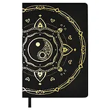 Ежедневник недат. А5 160л "Софт-тач. Арт-терапия" черный, кожзам, тв.переплет, тиснений фольгой, конгревное блинтовое тиснение, антистресс-раскраска, офсет, ляссе, подар.упаковка