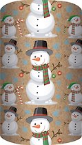Бумага упаковочная 70*100см "Снеговики" крафт, инд.уп.