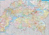 Настенная карта Республики Татарстан. Карта автодорог и населённых пунктов. Достопримечательности (плакат 1.50 х 1.07 м, в 1 см 2.82 км)