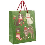 Подарочный пакет «Новогодние коты» А4