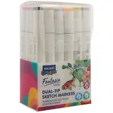 Маркеры для скетчинга 24цв Fantasia Main colors на спиртовой основе, пулевидный/клиновидный наконечники 2,5-6,2мм, Mazari