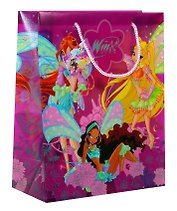 Пакет подарочный пластик А4 12,5*32,4*26см NEW, принтинг, WINX