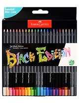 Карандаши цветные 24цв "Black Edition", трехгран., черн.дерево, заточен., к/к, подвес, Faber-Castell