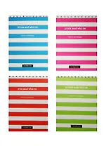 Блокнот А6 40л кл. "Полосатики" карт.обл., УФ-лак, гребень, ассорти, ПЗБФ