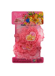 Набор резинок д/волос Winx С кружевом сердечки (21841) (2шт) (роз.) (упаковка)